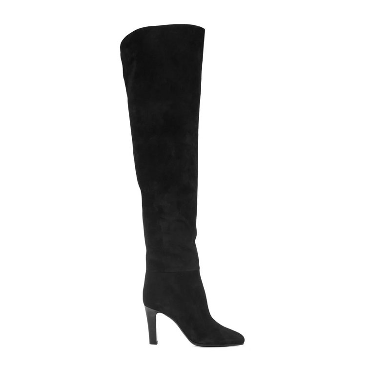 Czarne Wysokie Buty Jane Saint Laurent