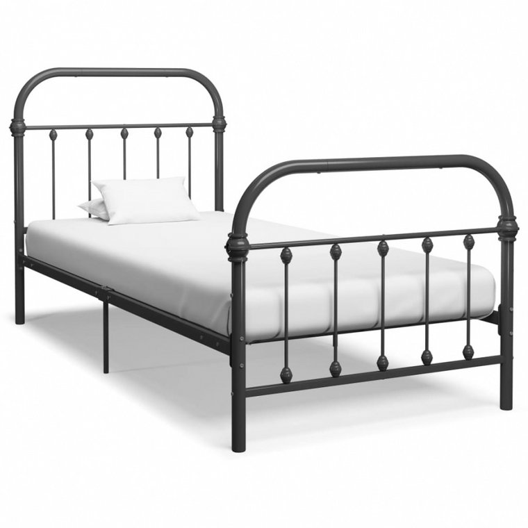 Rama łóżka, szara, metalowa, 100 x 200 cm kod: V-284505