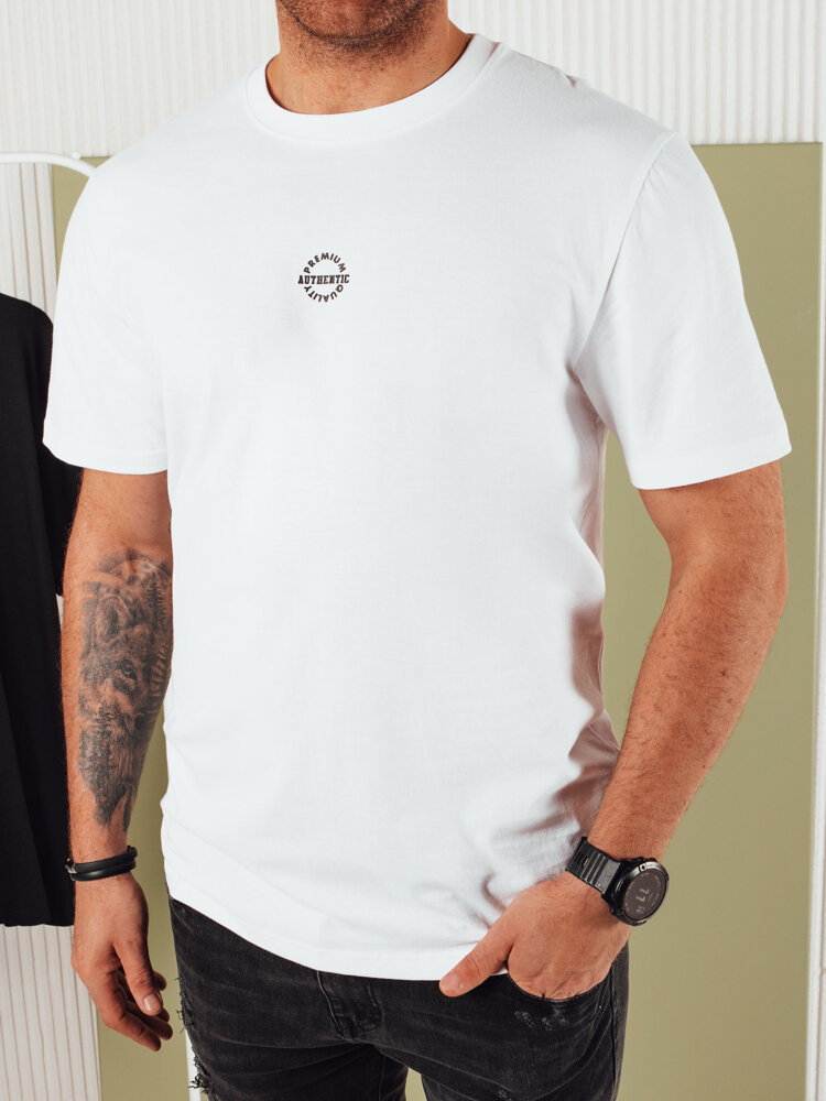 Koszulka męska z nadrukiem biała Dstreet RX5457