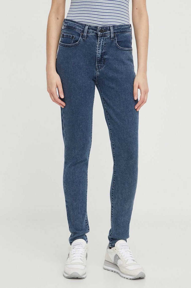 Levi's jeansy 721 HIGH RISE SKINNY damskie kolor niebieski