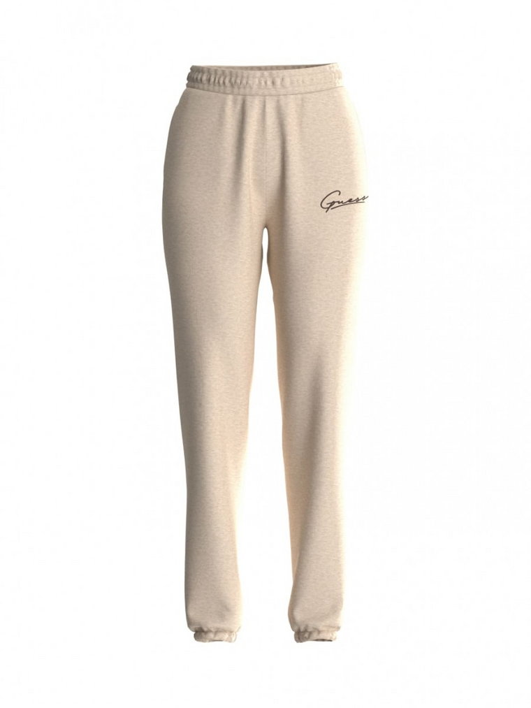 Damskie spodnie dresowe Guess Allycia Cuff Long Pants - beżowe