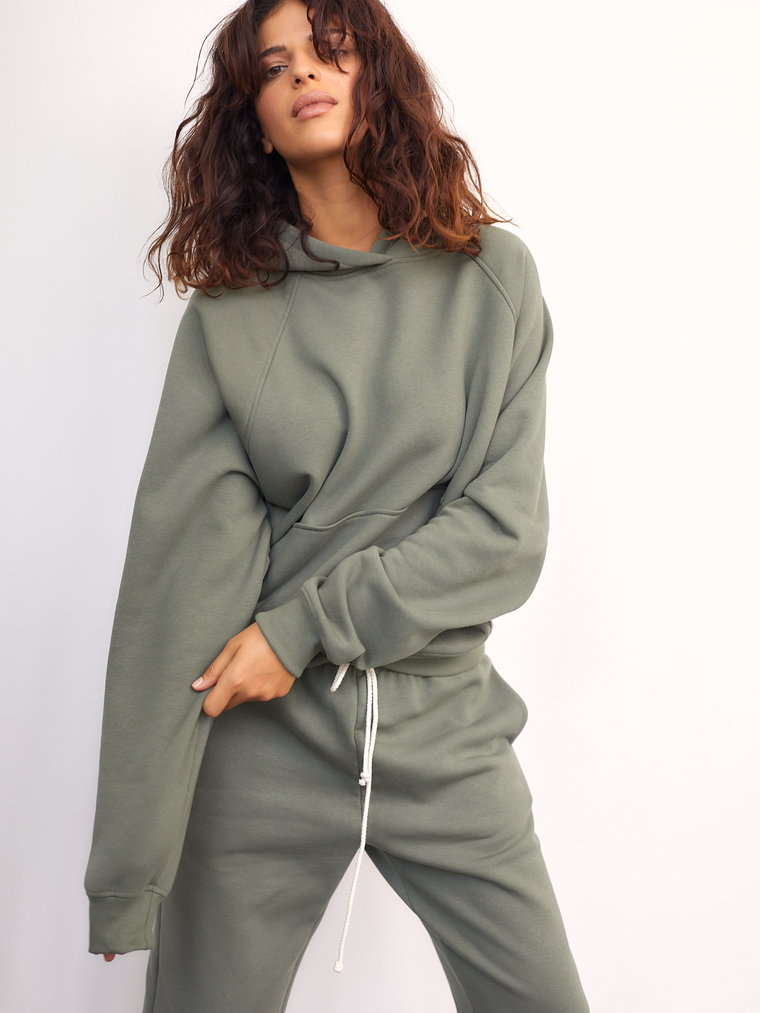 BLUZA Z KAPTUREM CLASSIC SAGE