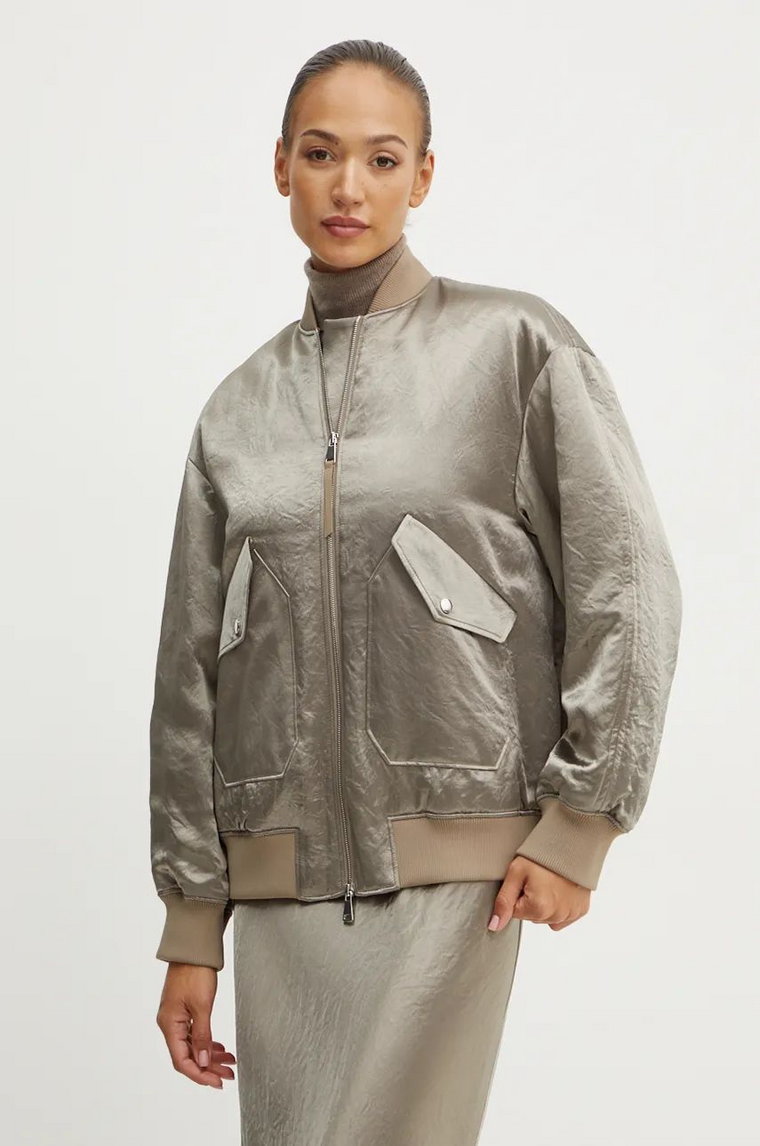 Max Mara Leisure kurtka bomber damski kolor zielony przejściowa 2426486048600