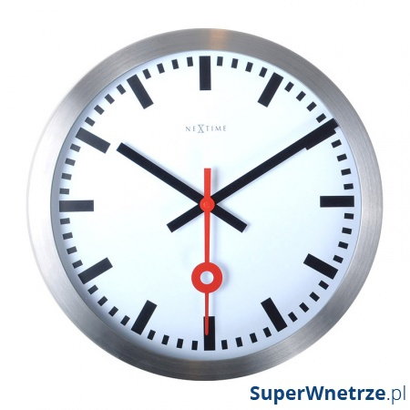 Zegar ścienny 35 cm Nextime Station biały kod: 3999 ST