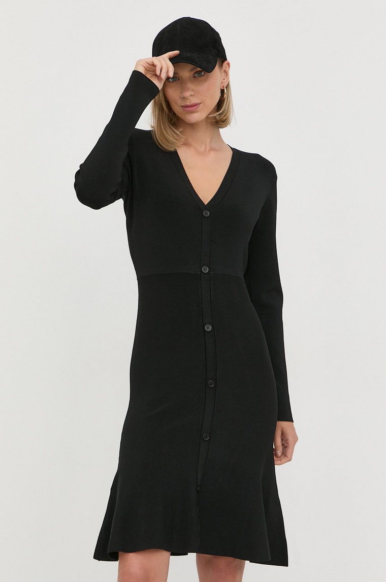 Karl Lagerfeld sukienka 225W1351 kolor czarny mini prosta
