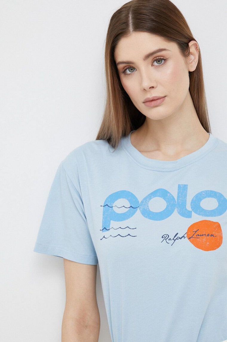 Polo Ralph Lauren t-shirt bawełniany kolor niebieski