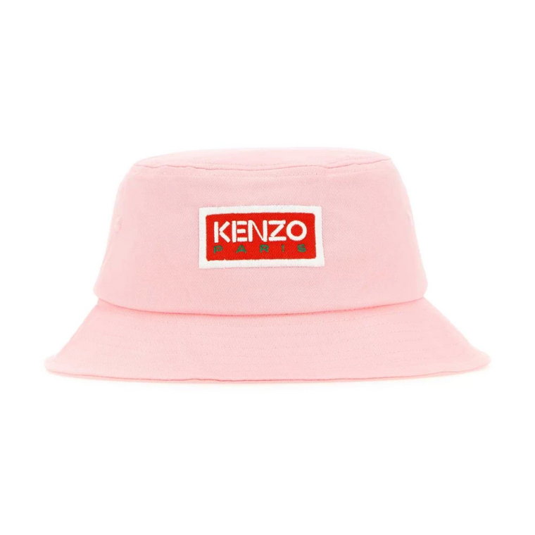 Kobiecy różowy bawełniany kapelusz wiaderko Kenzo