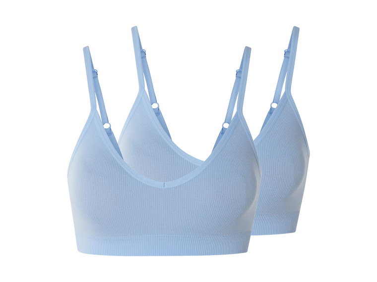 esmara Biustonosz typu bustier, 2 sztuki (M (40/42), Niebieski)