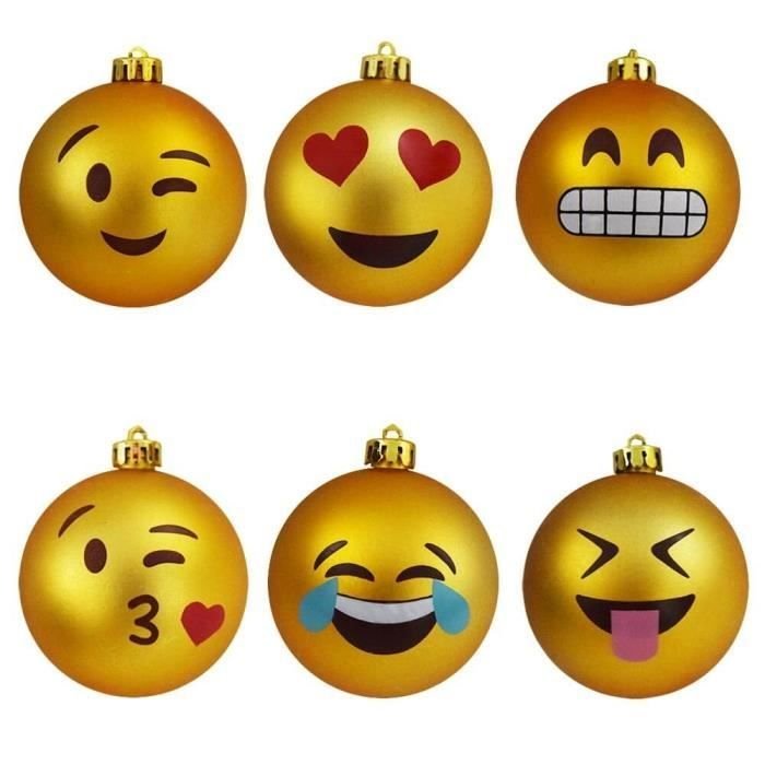 MIKAMAX - CHRISTMAS BALLS - EMOJI CHRISTMAS BALLS - ZESTAW 6 PIŁEK