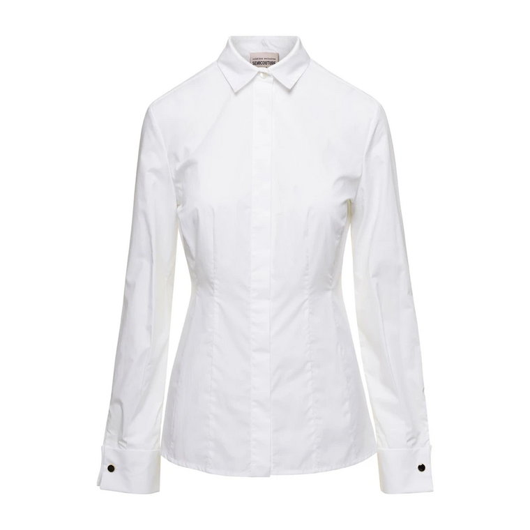 Biała Koszula Poplinowa Semicouture