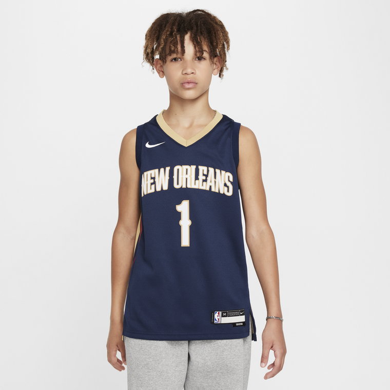 Koszulka dla dużych dzieci Nike NBA Swingman New Orleans Pelicans 2023/24 Icon Edition - Niebieski