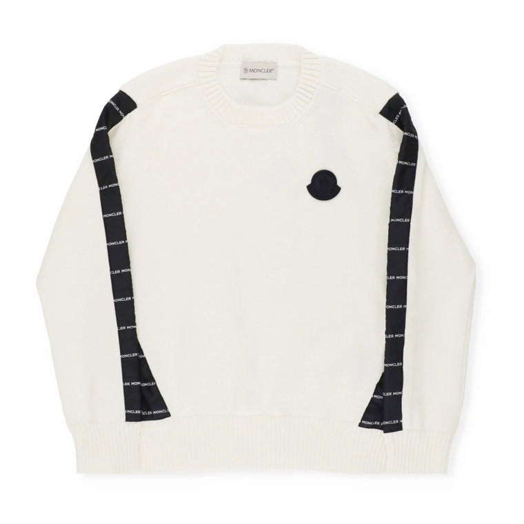 Biała Bawełniana Sweter dla Chłopców Moncler