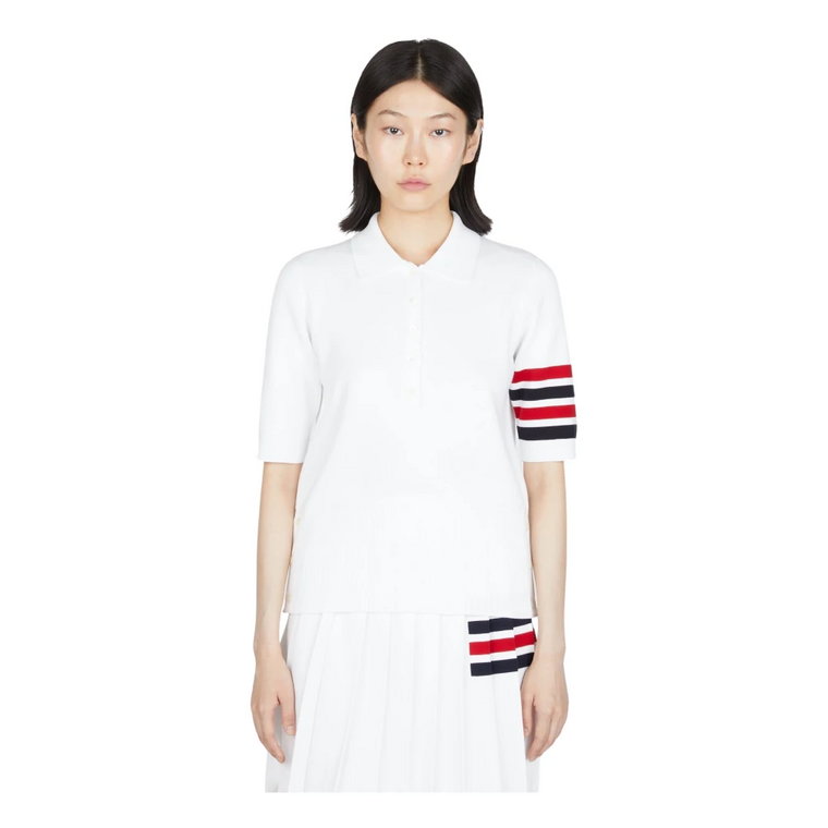 Milano Stitch Polo Shirt z motywem Four-Bar Thom Browne