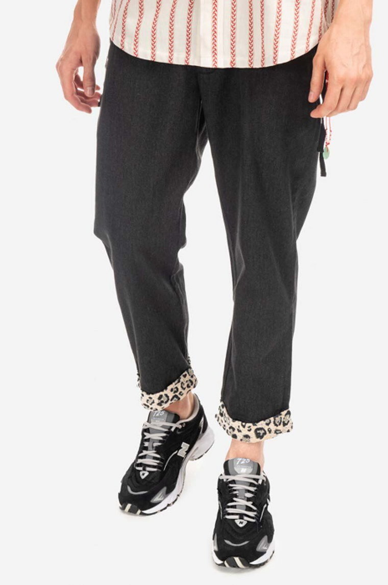 CLOT spodnie bawełniane Roll Up Chino kolor czarny proste CLPTS50005-BLACK CLPTS50005.BLACK-BLACK