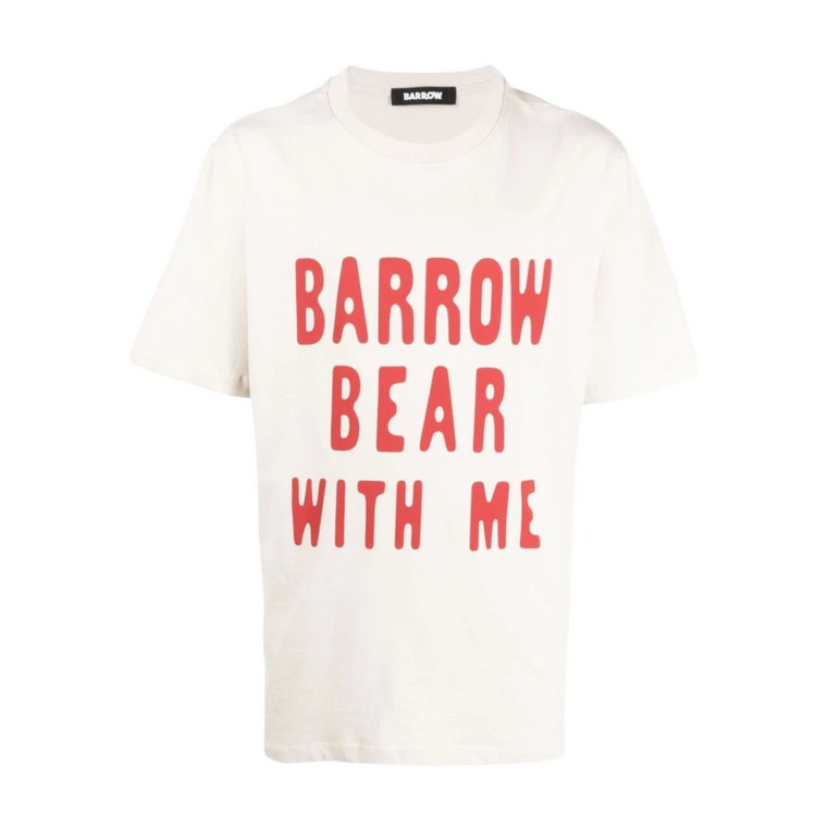Beżowy T-shirt z Logo Barrow