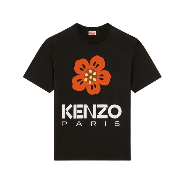 Czarne nadrukowane koszulki i pola Kenzo