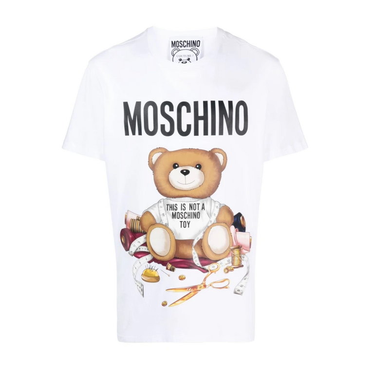 Koszulka z nadrukiem Misia Teddy z organicznej bawełny Moschino