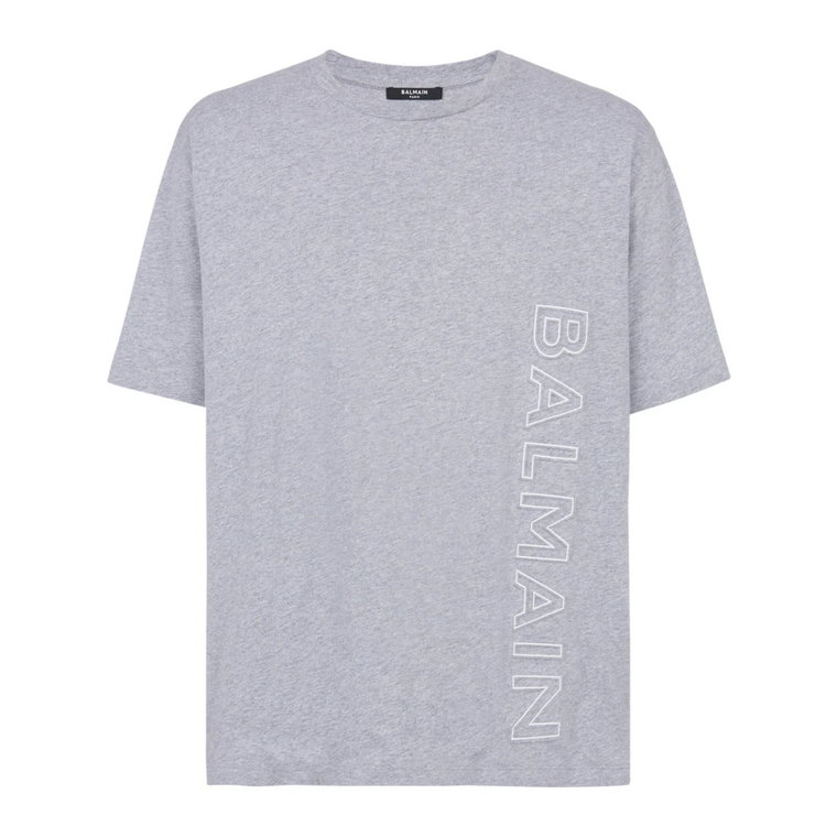 Oversizeowy T-shirt z ekologicznej bawełny z refleksyjnym logo Balmain