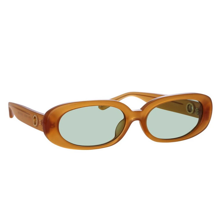 Eleganckie okulary przeciwsłoneczne w stylu lat 90. zielone soczewki Zeiss Linda Farrow