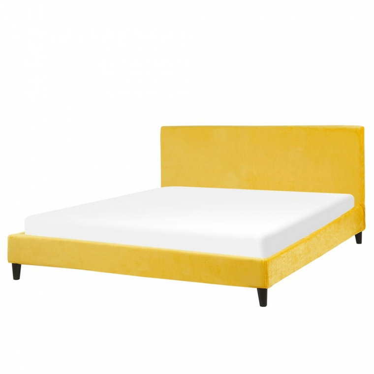 Łóżko welurowe 180 x 200 cm żółte FITOU kod: 4251682246118