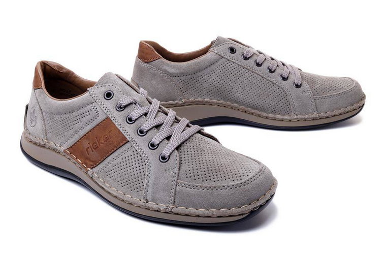 RIEKER 05216-42 grey, półbuty męskie