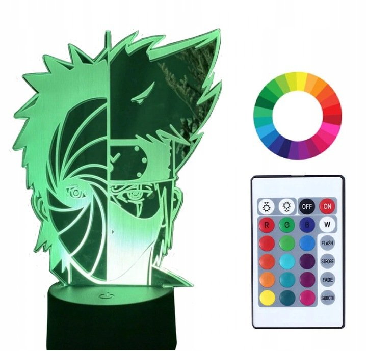 Lampka Nocna 3D LED Imię NARUTO Sasuke Uchihae