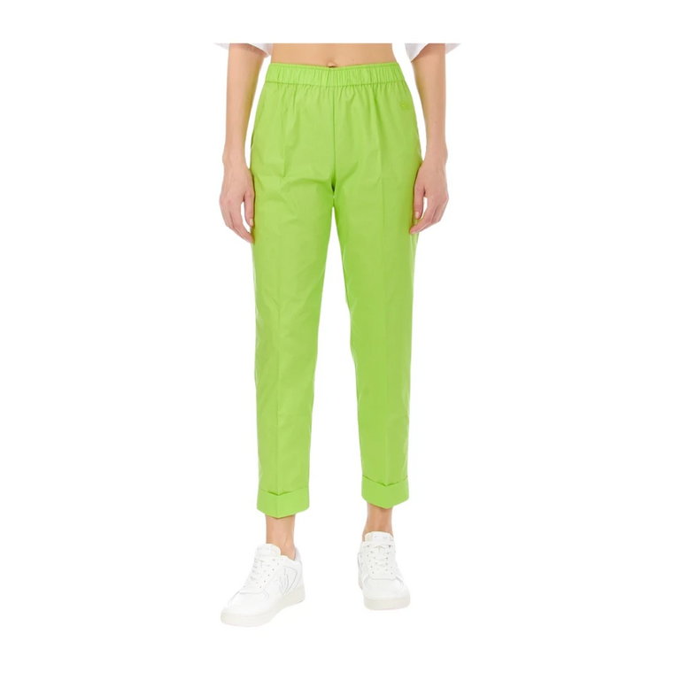 Zielone Bawełniane Spodnie Octavia Semicouture