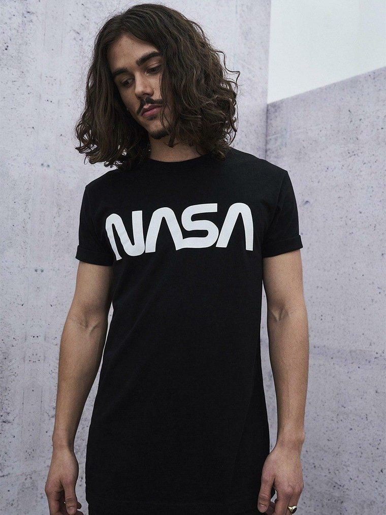 Koszulka Z Krótkim Rękawem Męska Czarna Mister Tee MT626 NASA Worm