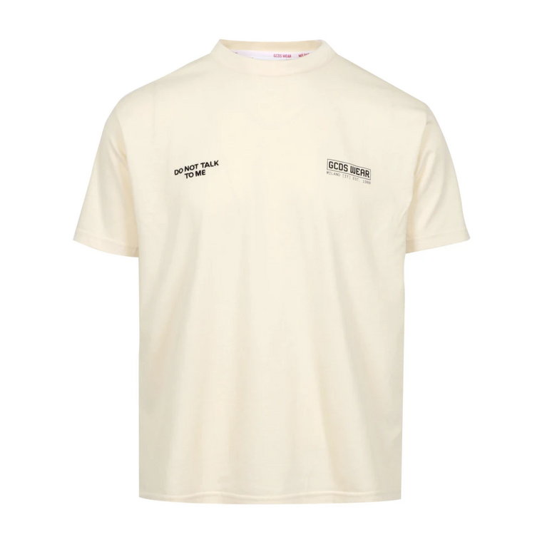 Biała bawełniana koszulka z nadrukiem Gcds