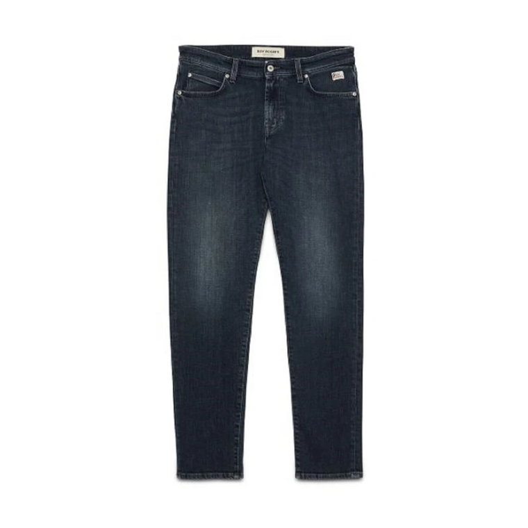 Czarne Spodnie Slim Fit z Denimu Roy Roger's