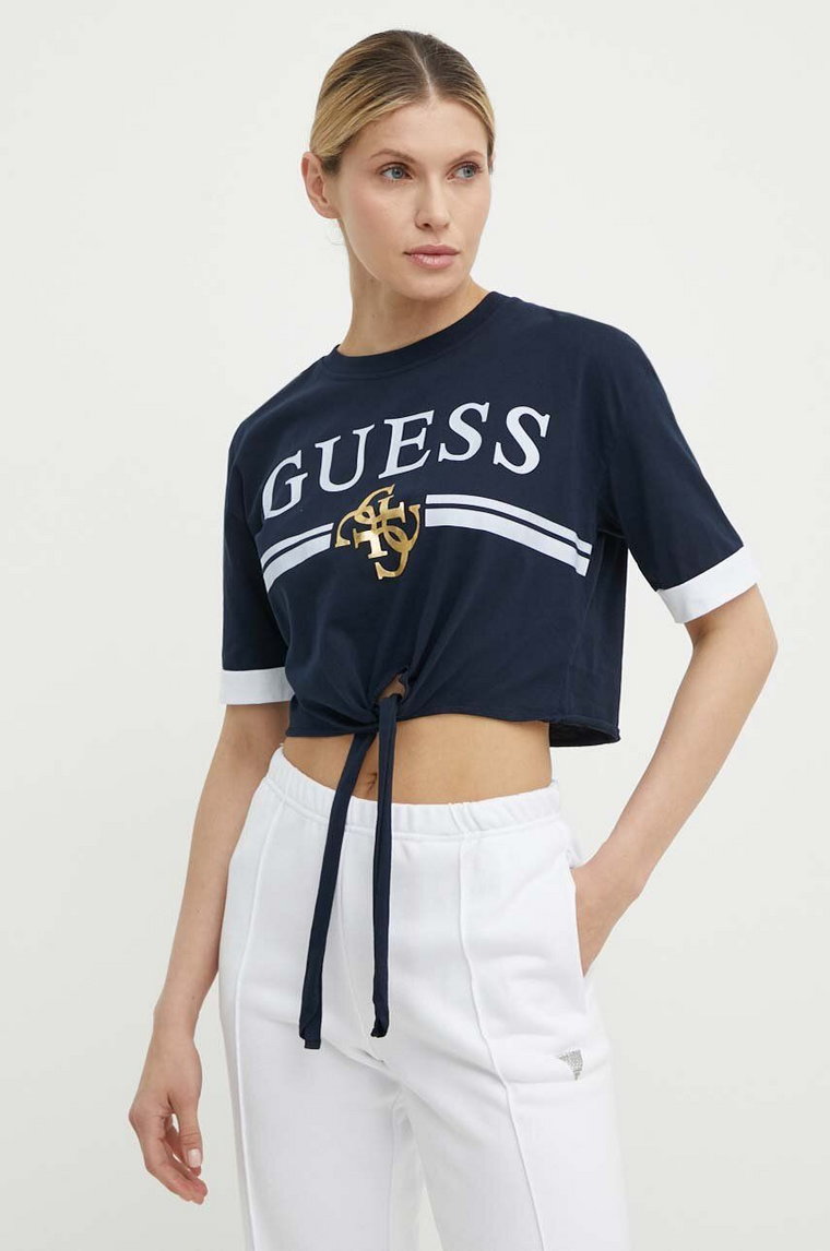 Guess t-shirt bawełniany MYLAH damski kolor czarny V4GI00 I3Z14