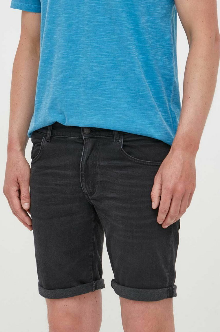 Sisley szorty jeansowe męskie kolor czarny