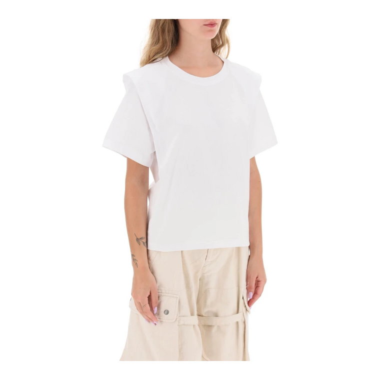Bawełniany T-shirt z Rozszerzonymi Ramionami Isabel Marant