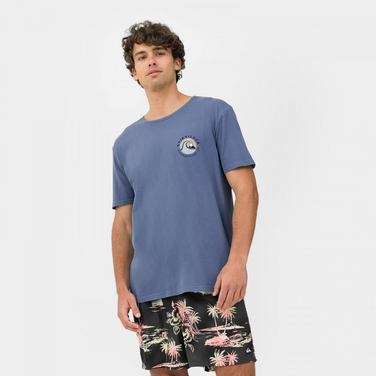 Męski t-shirt z nadrukiem Quiksilver Pastime Paradise - niebieski