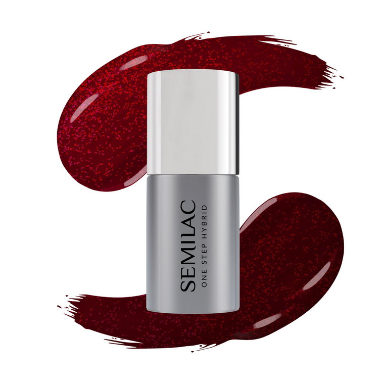 S590 Semilac One Step Hybrid GLITTER RED 5ml