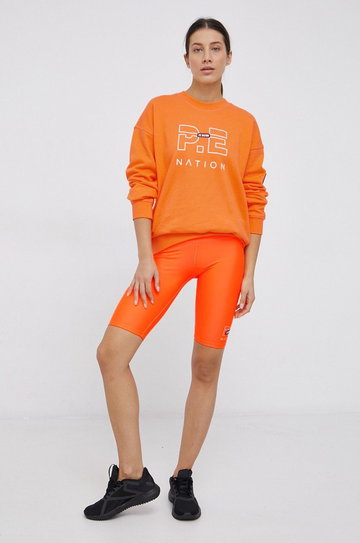 P.E Nation Szorty damskie kolor pomarańczowy gładkie medium waist