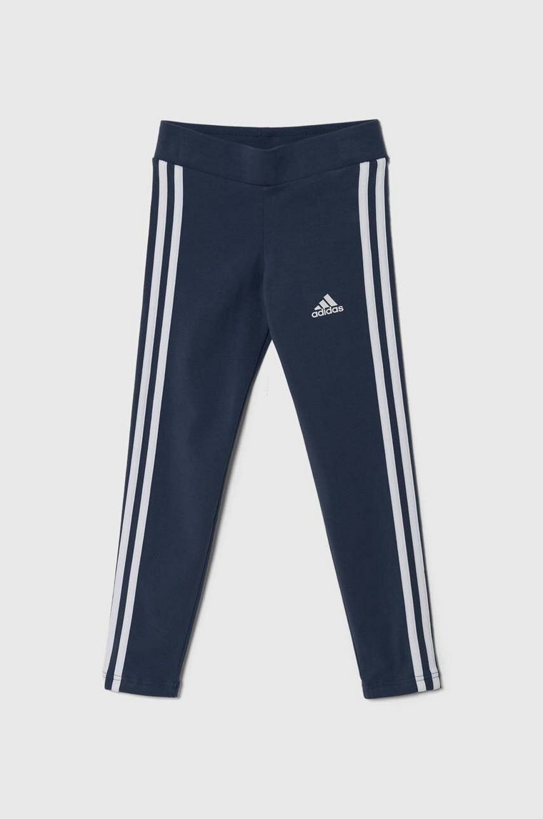 adidas legginsy dziecięce kolor niebieski z aplikacją