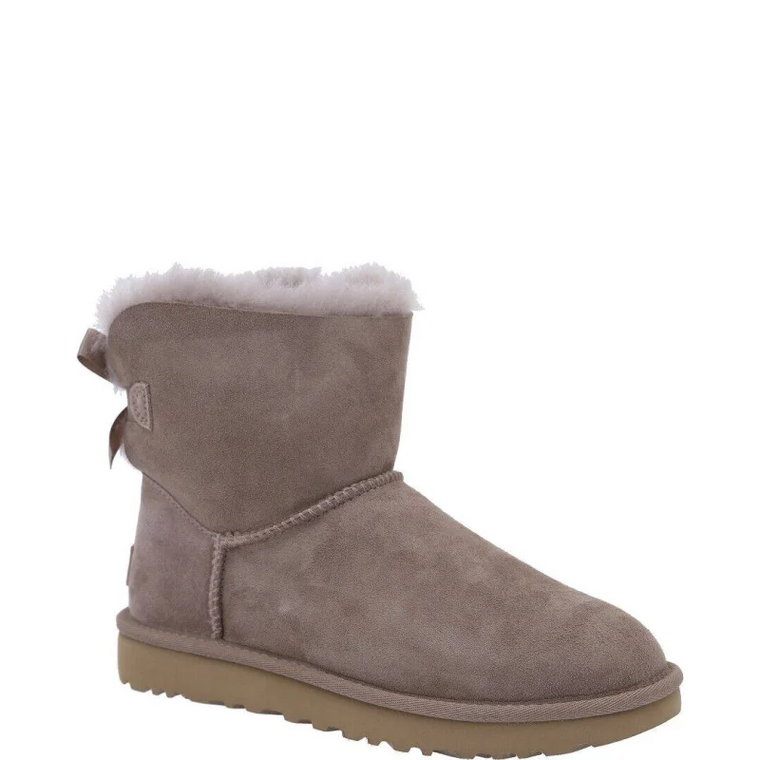 UGG Skórzane śniegowce mini bailey bow II | z dodatkiem wełny