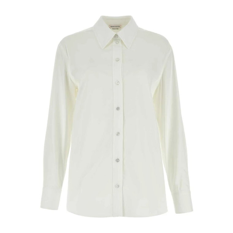 Biała Koszula z Poplinu dla Kobiet Alexander McQueen