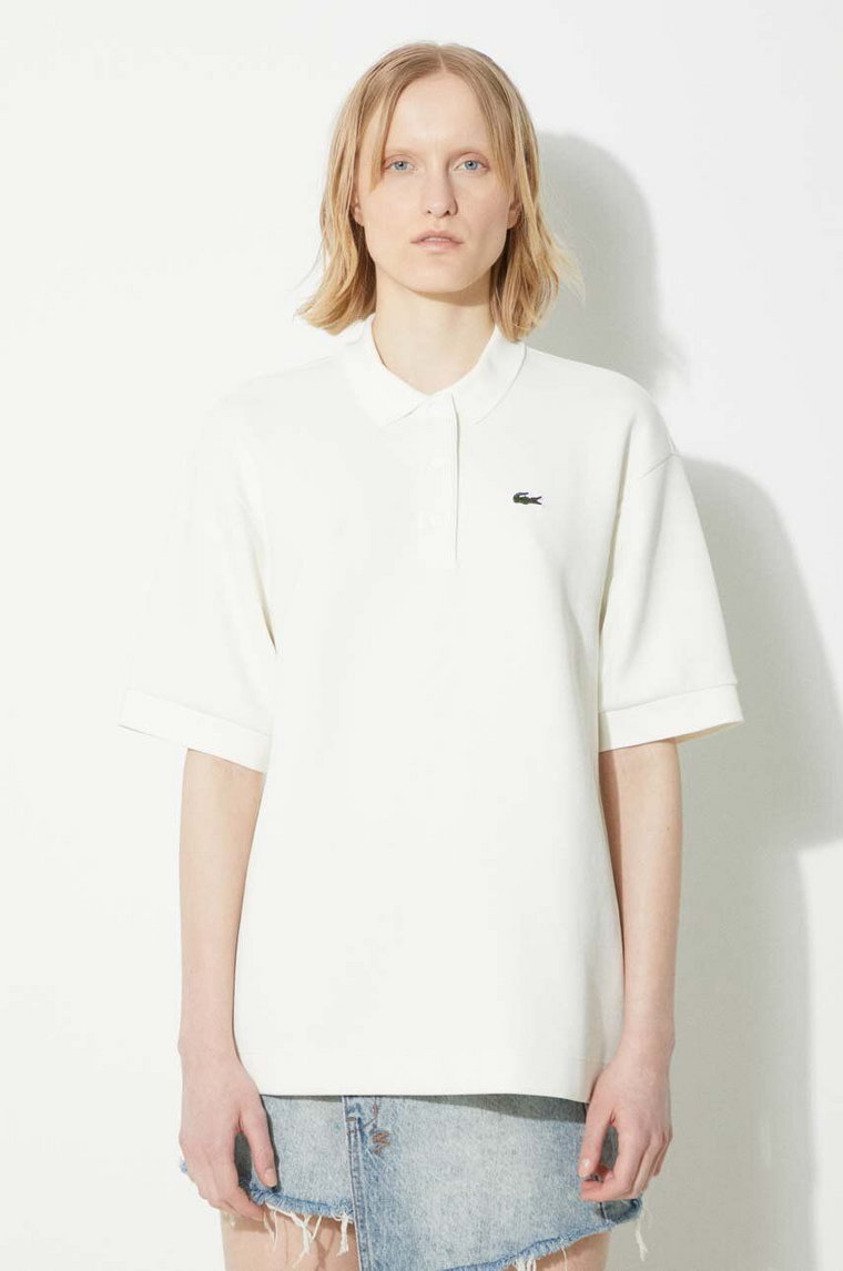 Lacoste polo damski kolor biały PF1660