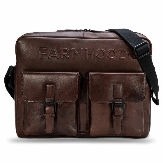 Farmhood Memphis Briefcase Messenger Skórzany 38 cm Komora na laptopa dark brown