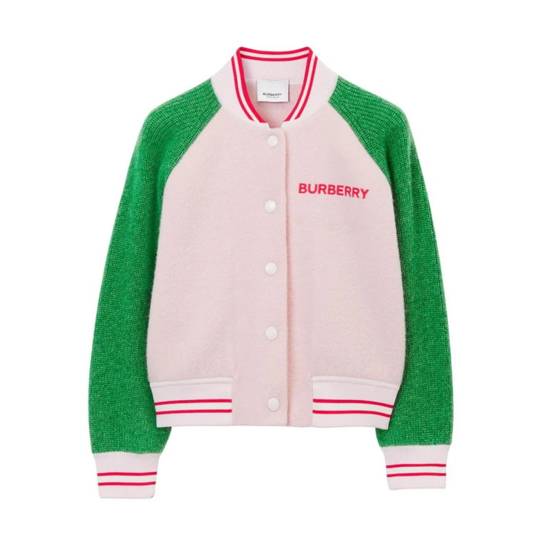 Luksusowy Różowy Sweter Dziecięcy z Rękawami z Wełny-Kaszmiru Burberry