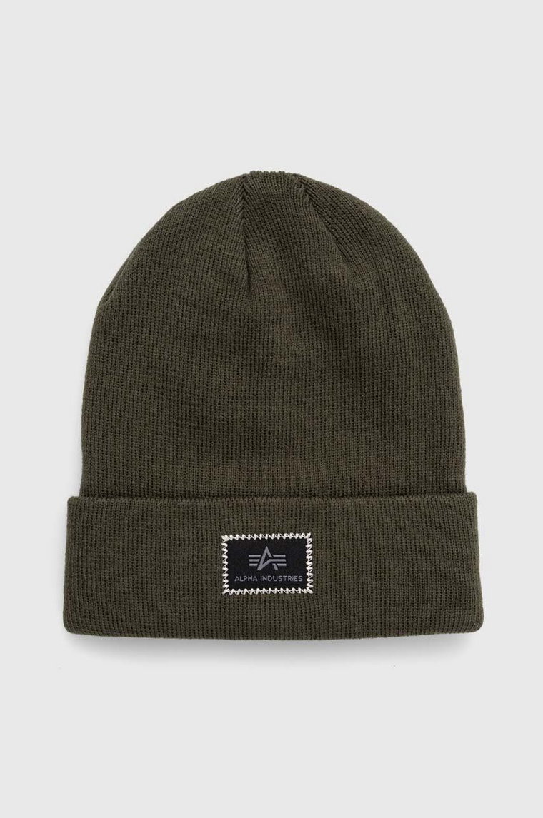 Alpha Industries czapka X-Fit Beanie kolor zielony 168905.257-DarkGreen 168905.257