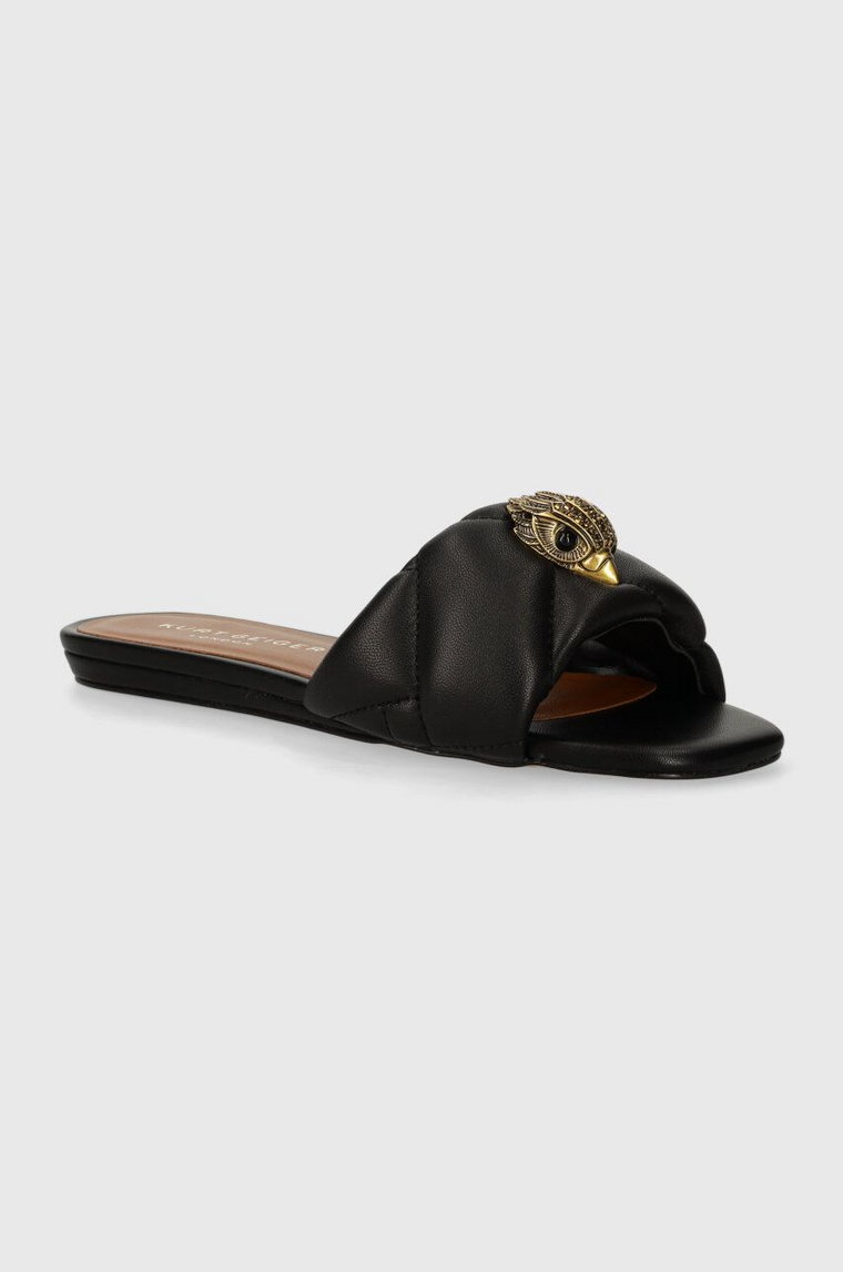 Kurt Geiger London klapki skórzane Kensington Puff Sandal damskie kolor czarny 2026600109