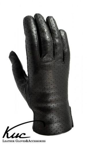 Skórzane rękawiczki nieocieplane - wiosenno-jesienne - skóra perforowana