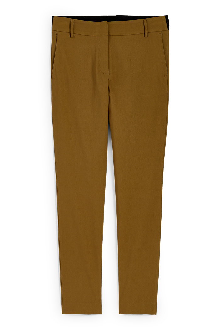C&A Spodnie materiałowe-średni stan-slim fit, Brązowy, Rozmiar: 36