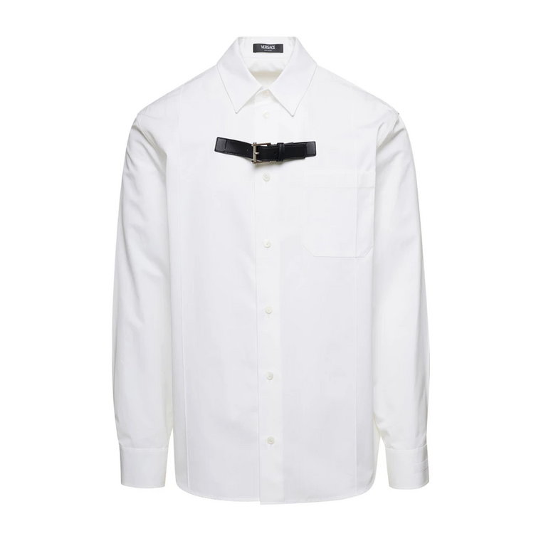 Białe Koszule Buckle Look Versace