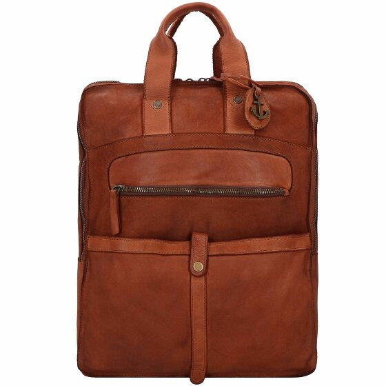 Harbour 2nd Cool Casual Jonas Backpack Leather 42,5 cm Laptop Compartment charming cognac