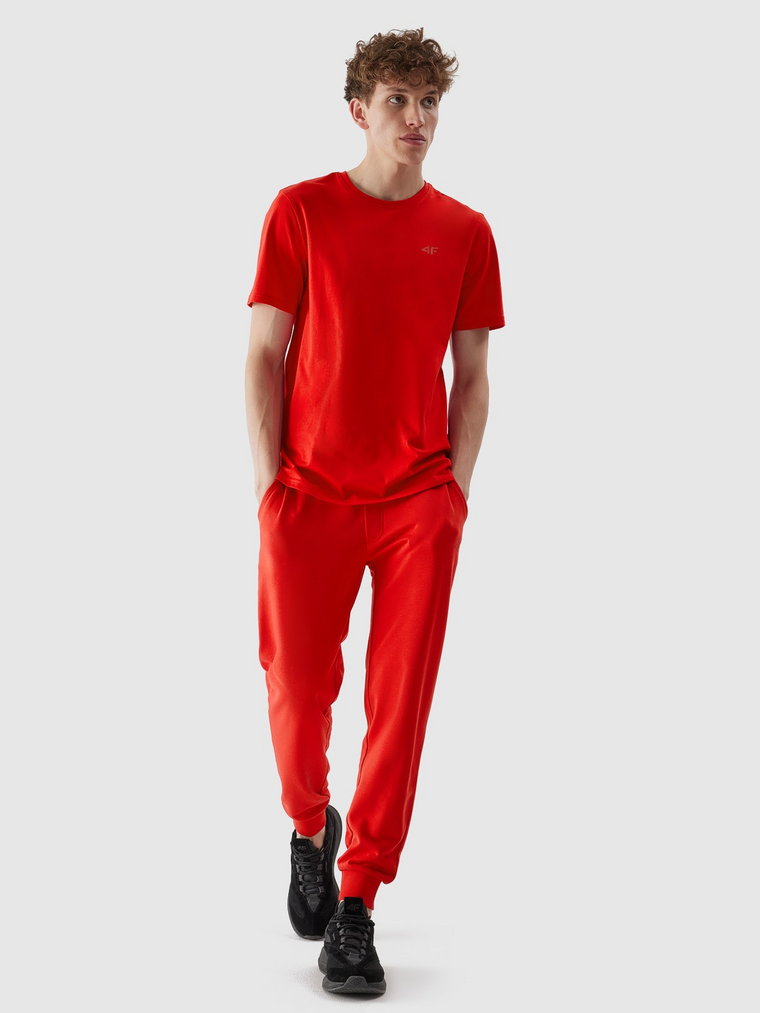 Spodnie dresowe joggery męskie - czerwone