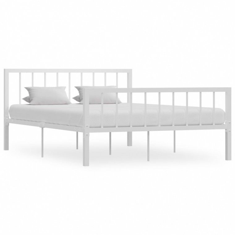 Rama łóżka, biała, metalowa, 140 x 200 cm kod: V-284565